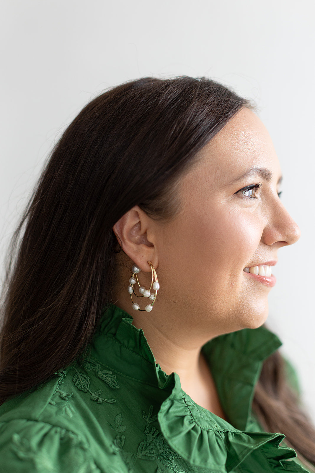 Marley Triple Pearl Hoop Earring