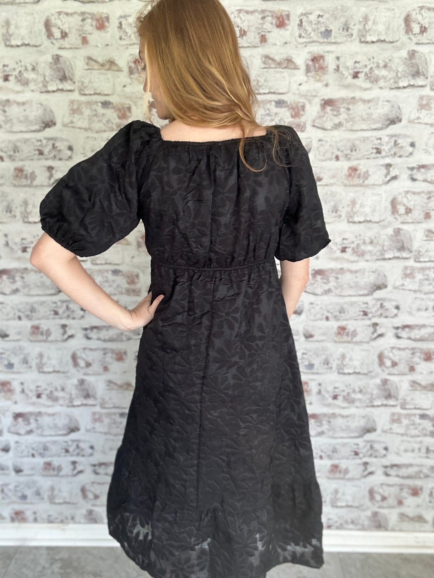 Onyx Enchantment Tiered Midi Dress