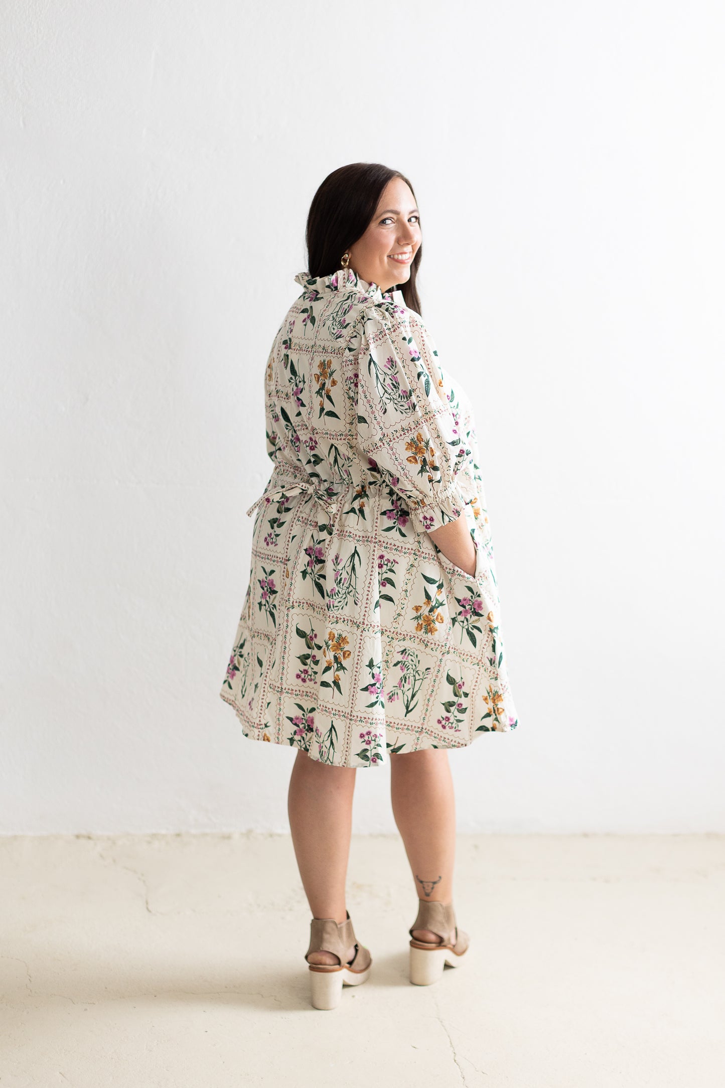 Love Letter Blooms Ruffle Sleeve Mini Dress