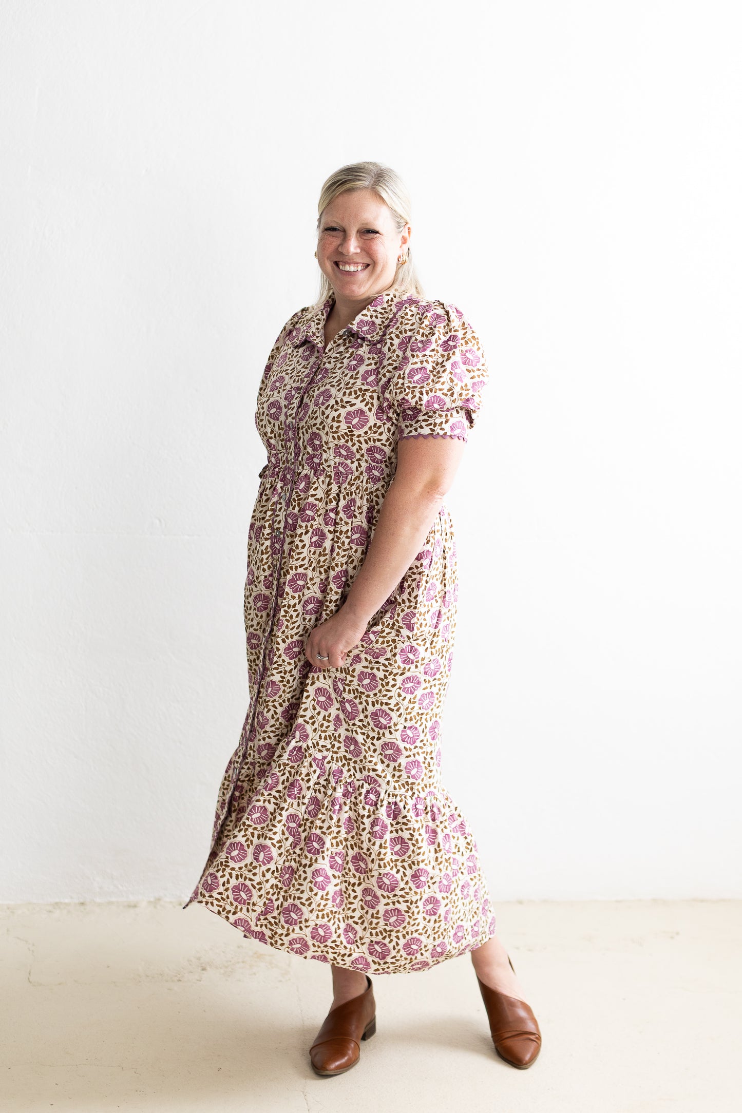 Daisy Chain Dreams Collared Midi Dress