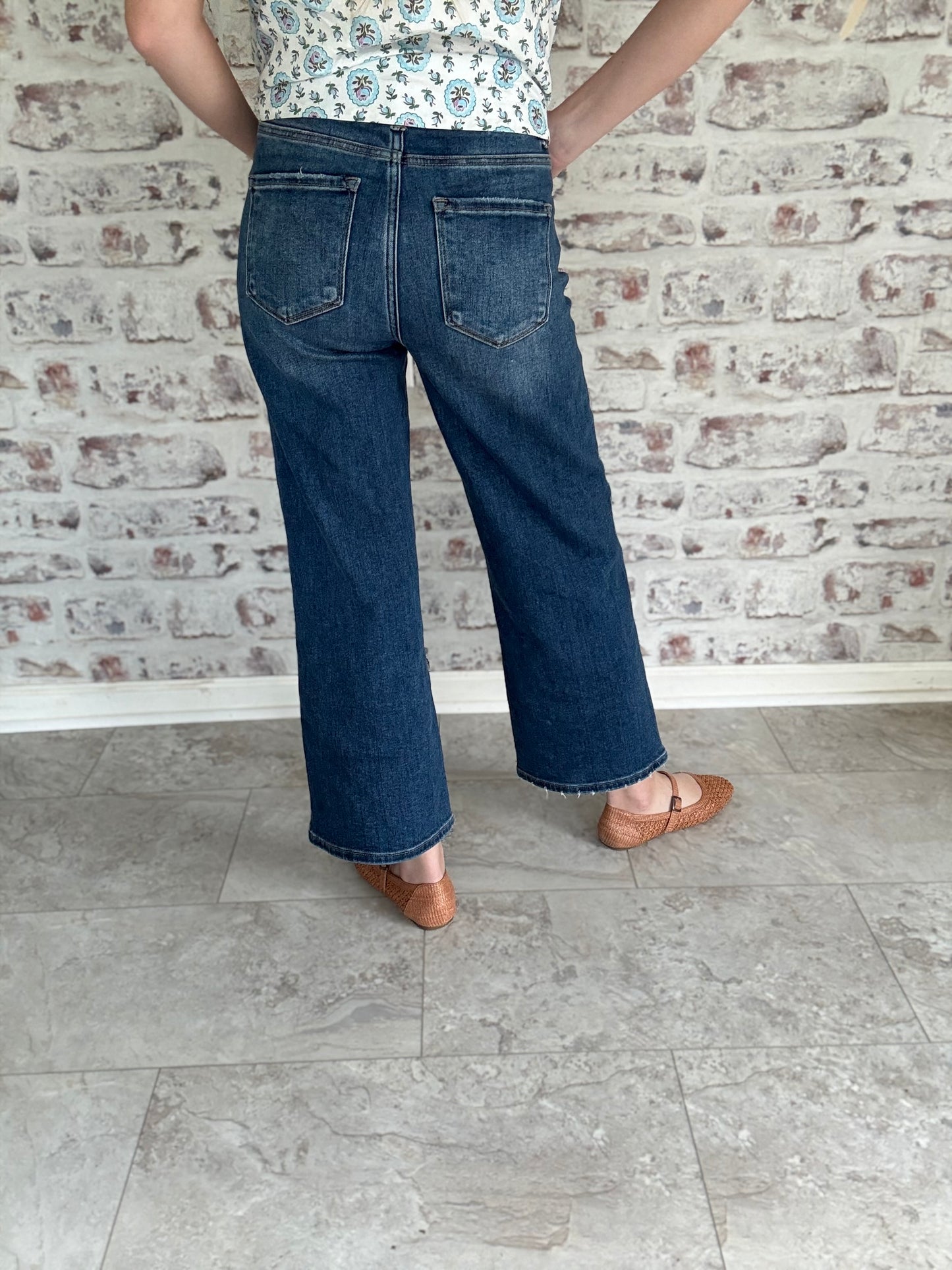 High Rise Wide Crop Jeans