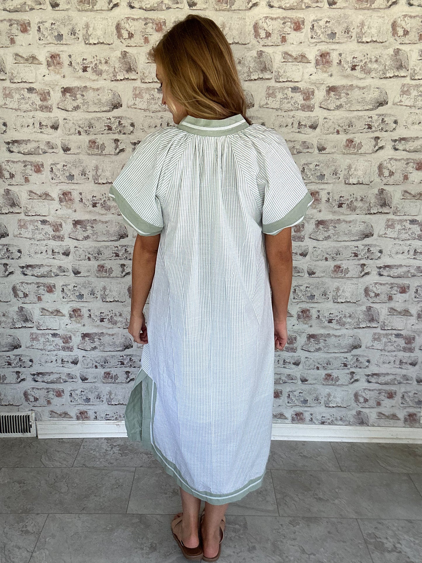 Morning Regatta Striped Midi Dress