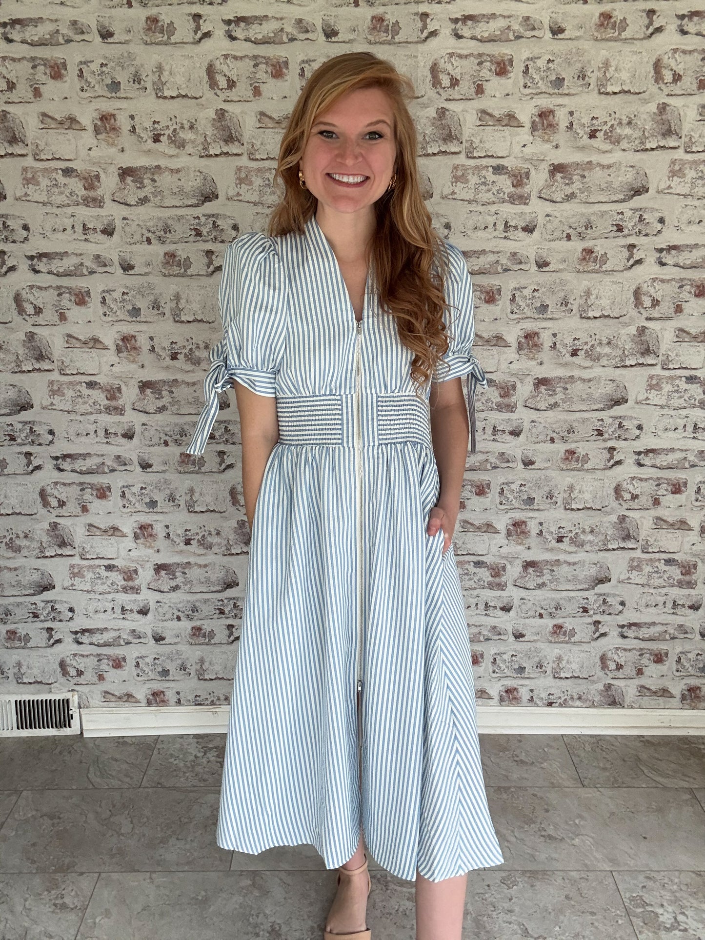 Carolina Belle Striped Midi Dress