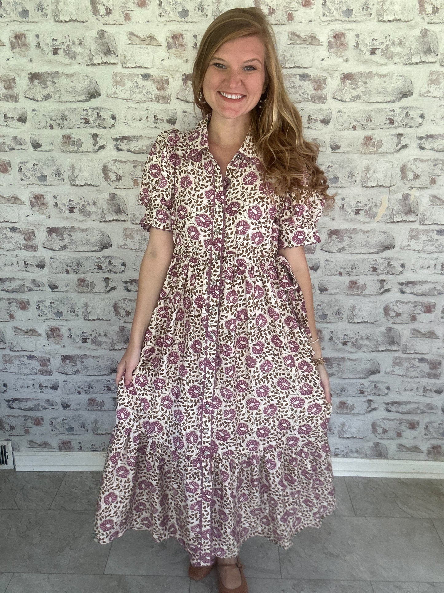 Daisy Chain Dreams Collared Midi Dress