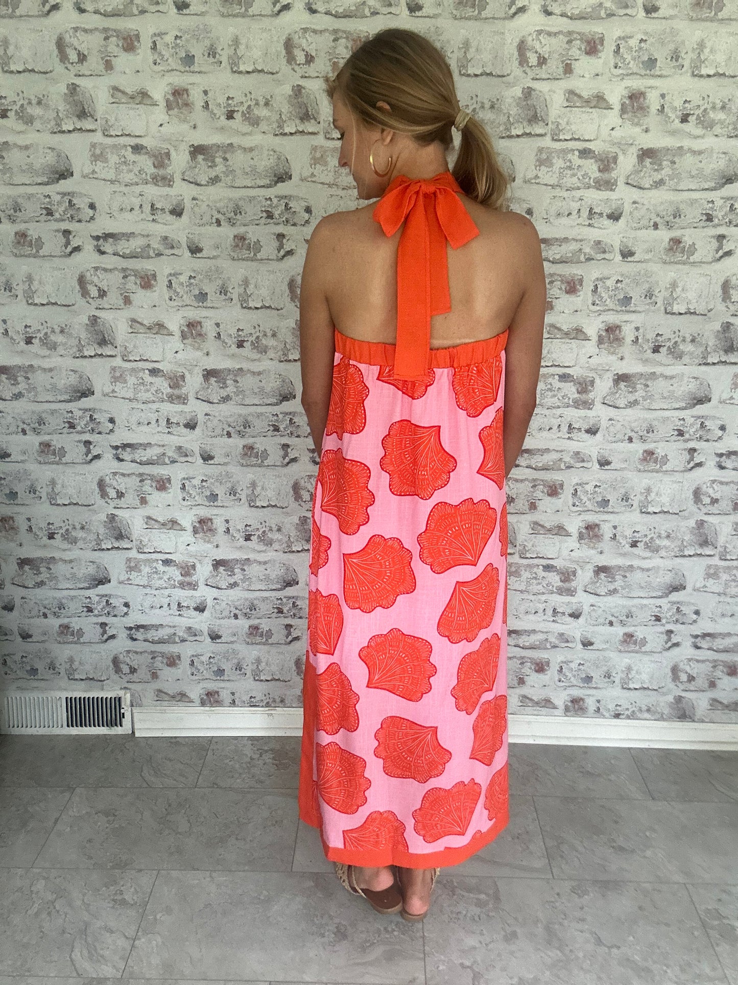 Cabana Chic Halter Maxi Dress