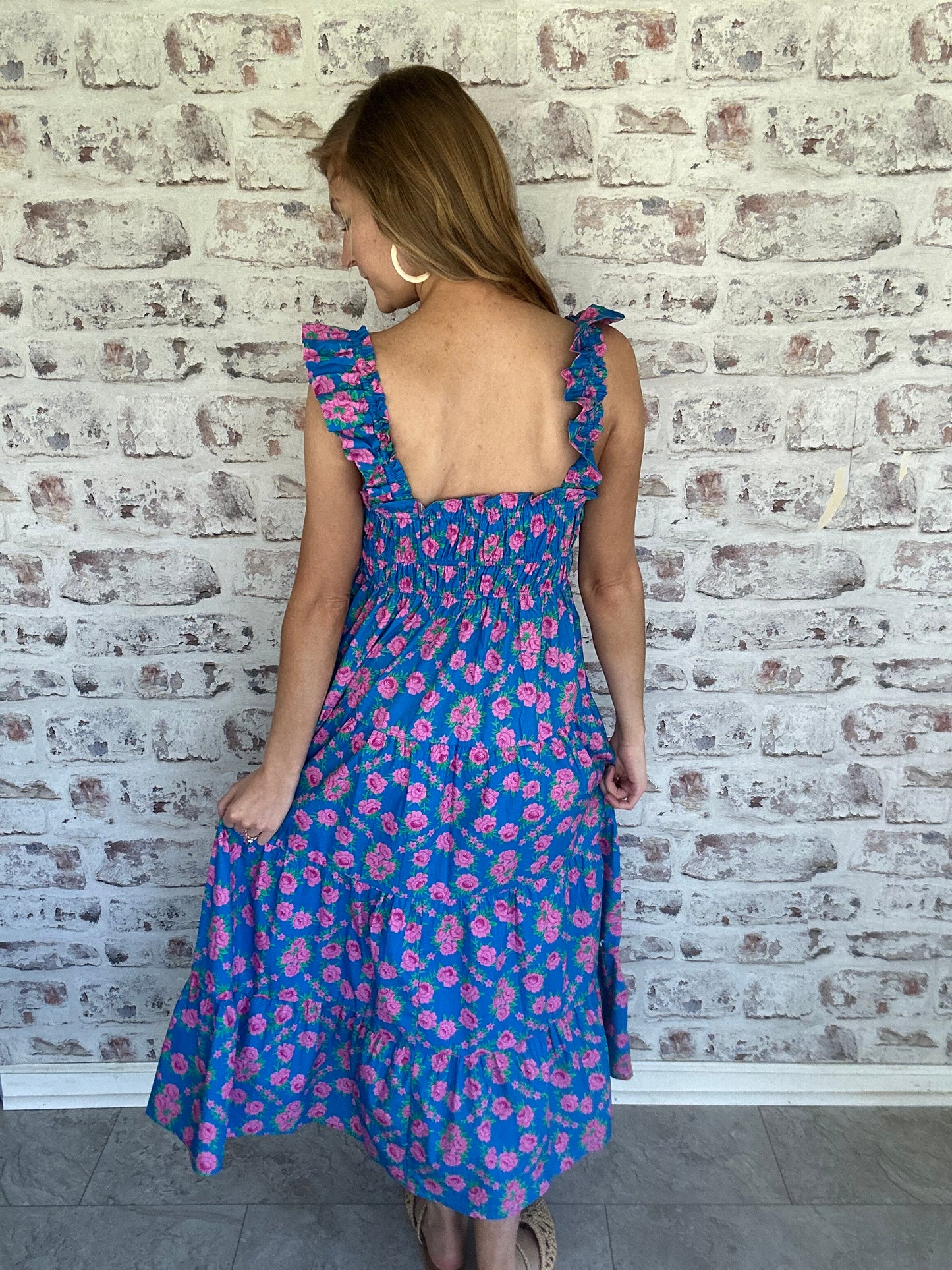 Ring Around the Rosie Ruffle Midi Dress