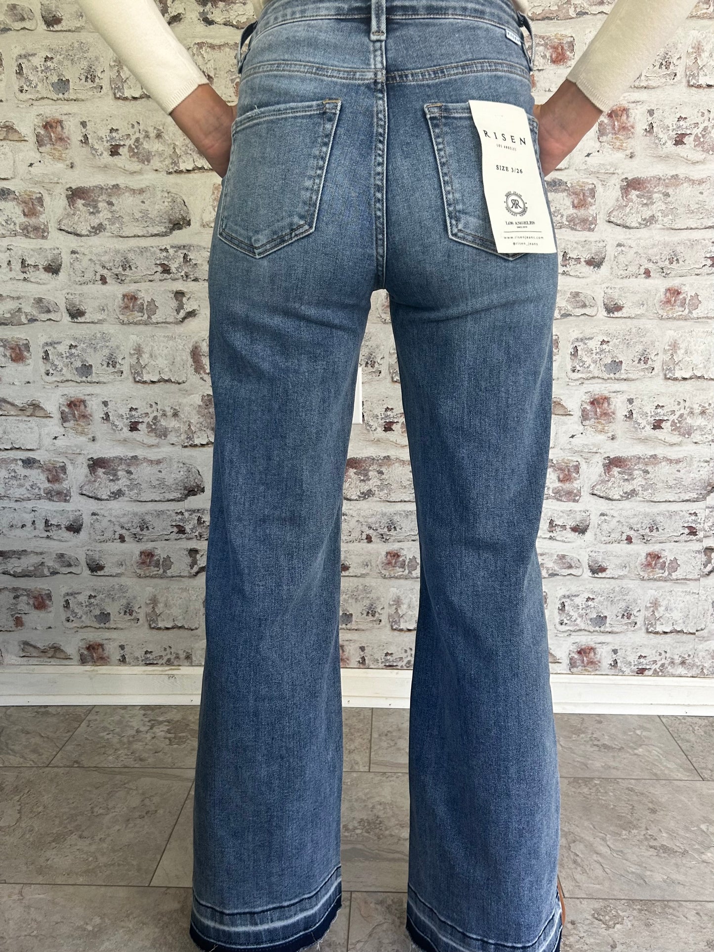 Wide Leg Button Jeans