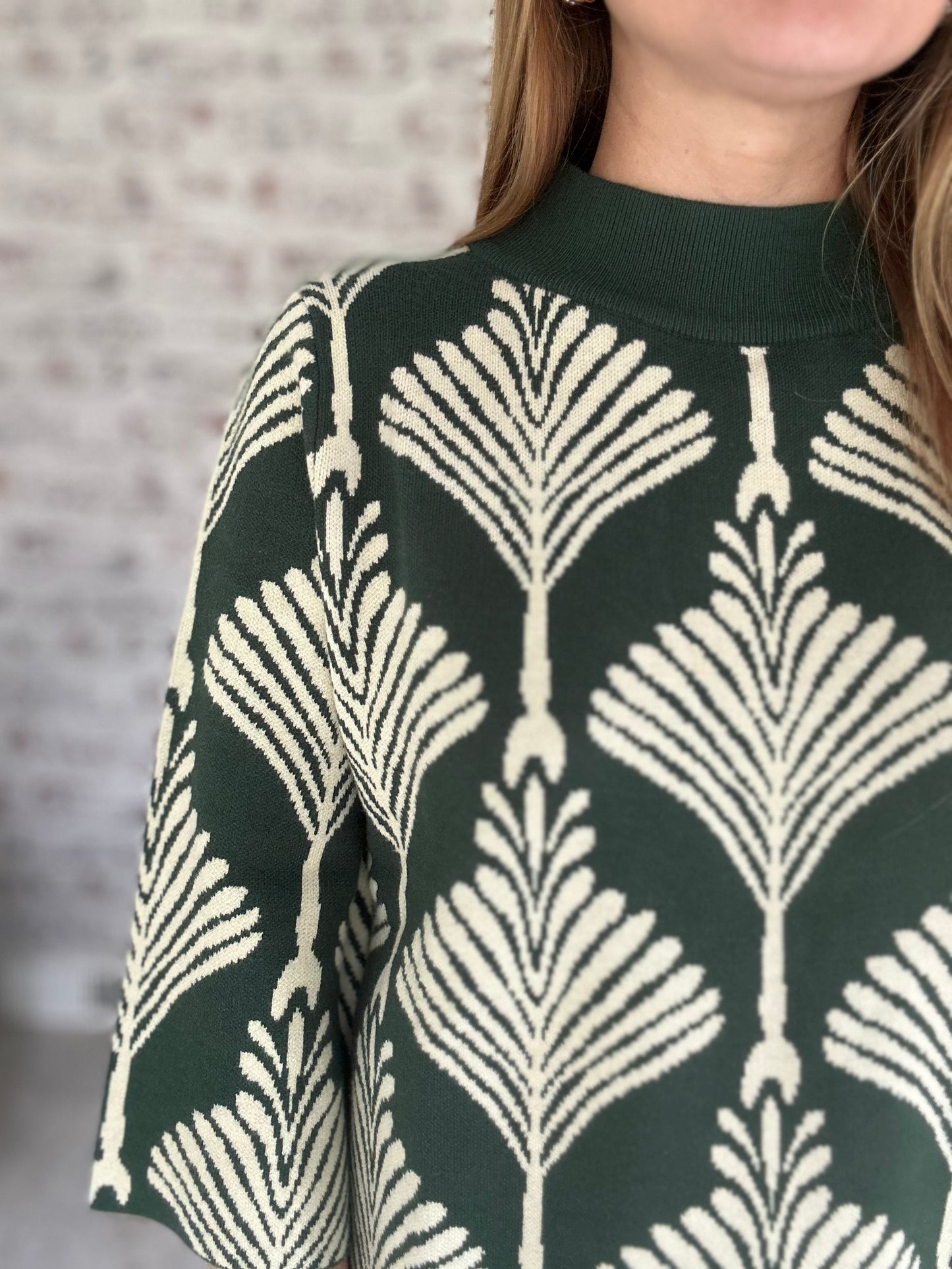Deco Pines Mock Neck Sweater