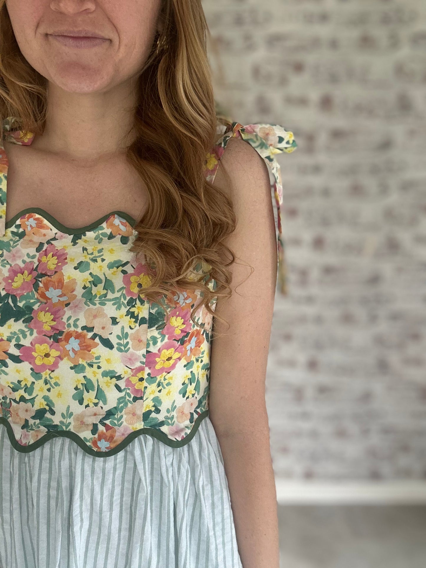 Springtime Flora & Stripe Dress