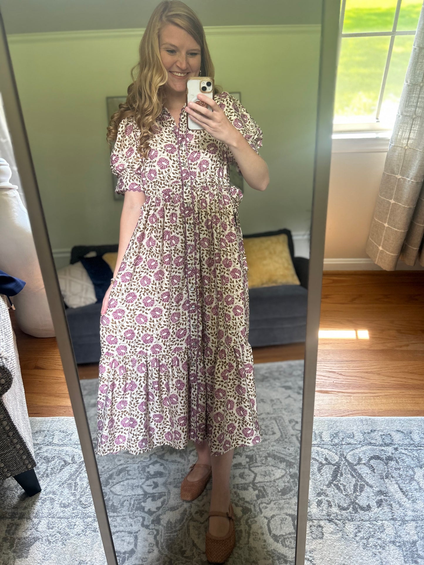 Daisy Chain Dreams Collared Midi Dress