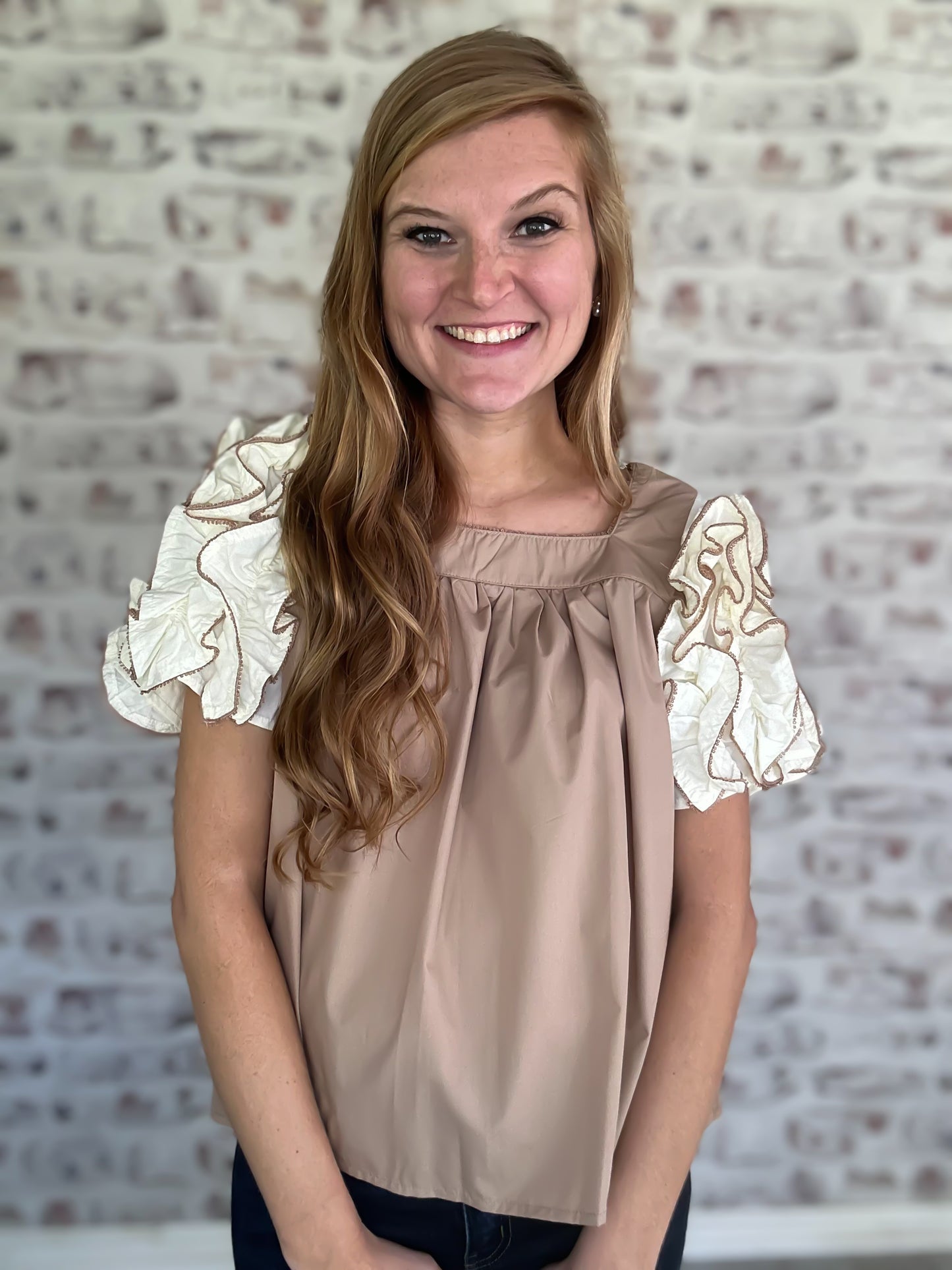 Ruffle Puff Sleeve Top
