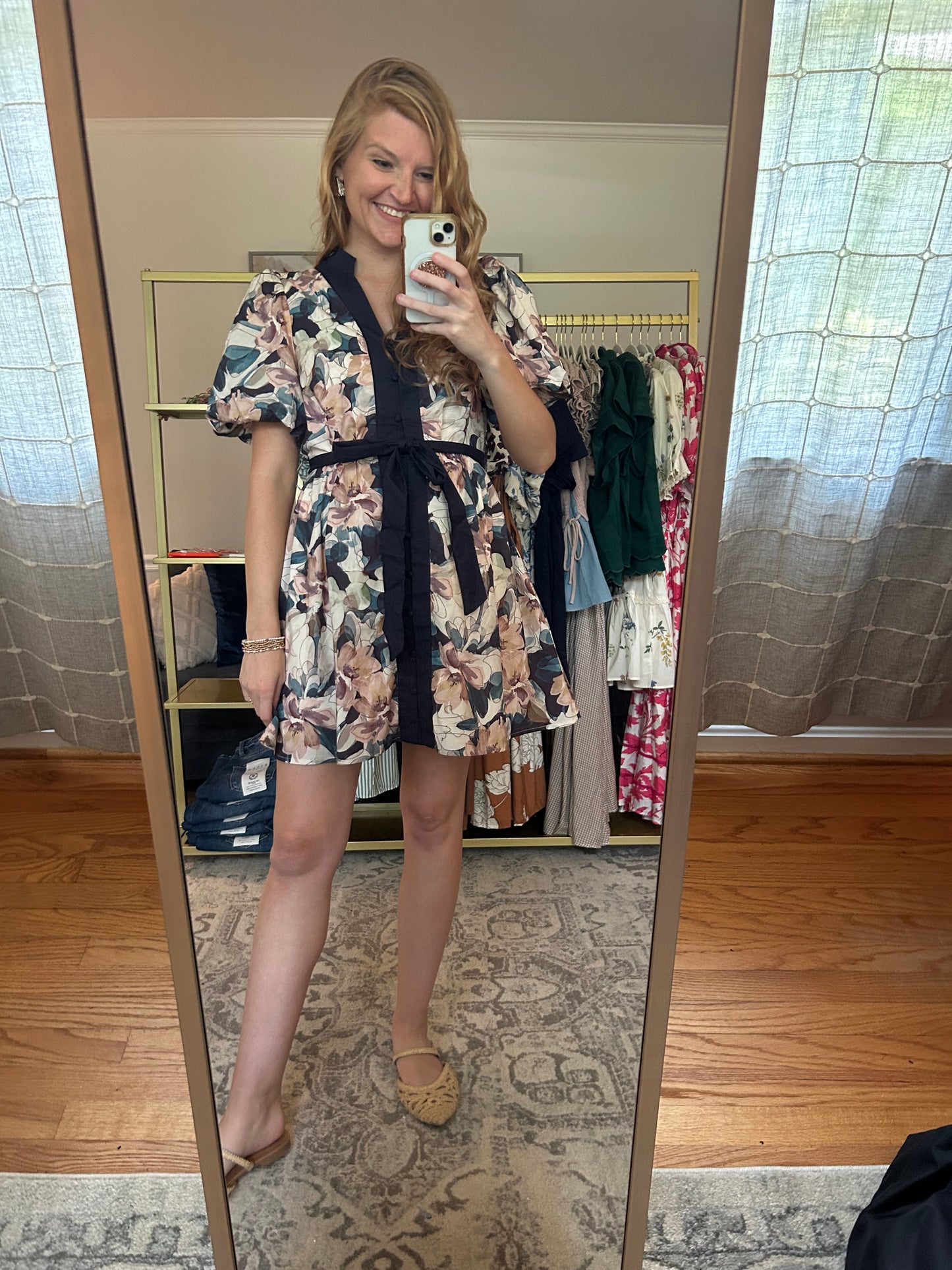 Dusky Meadow Navy Mini Dress