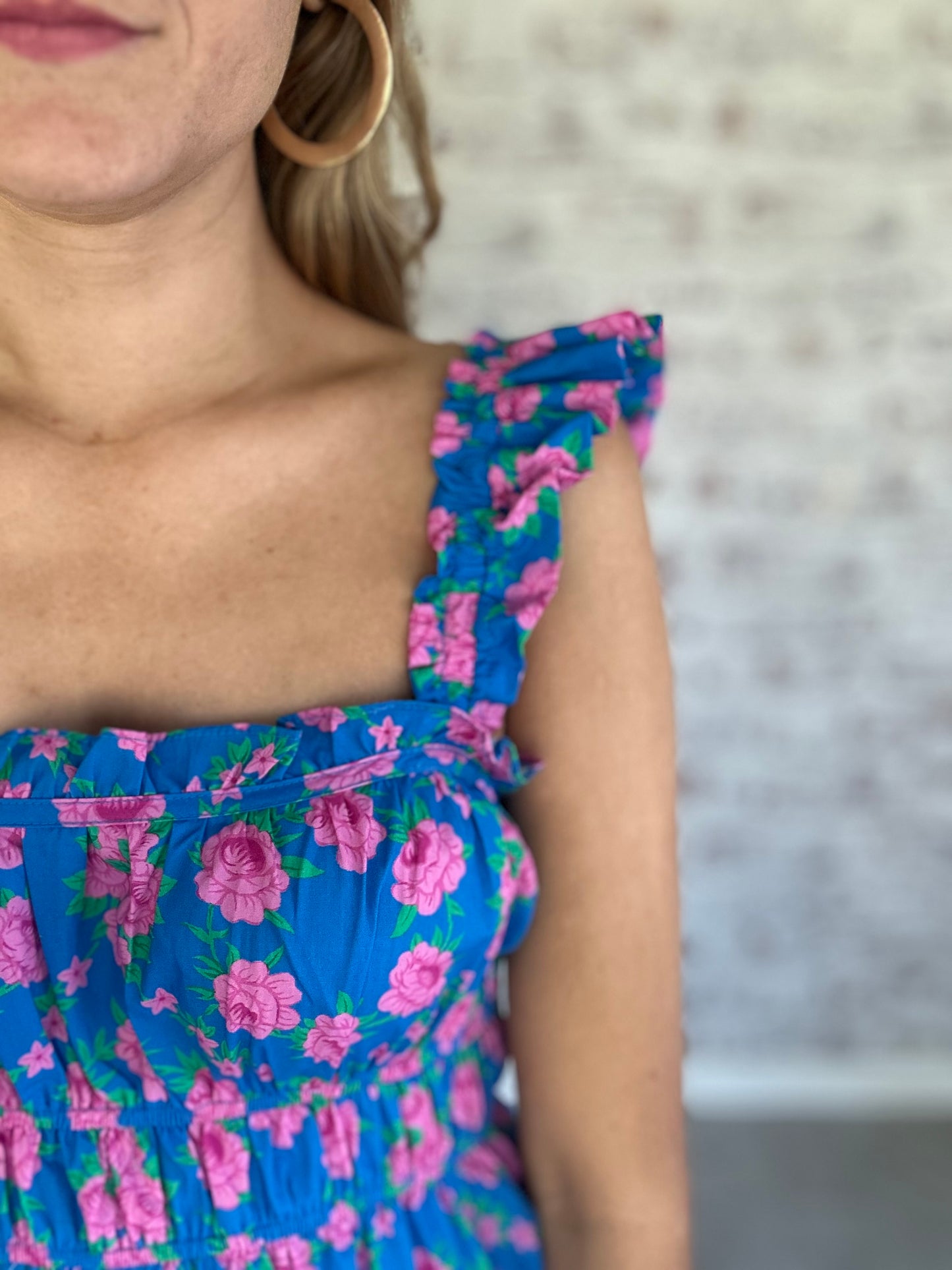 Ring Around the Rosie Ruffle Midi Dress