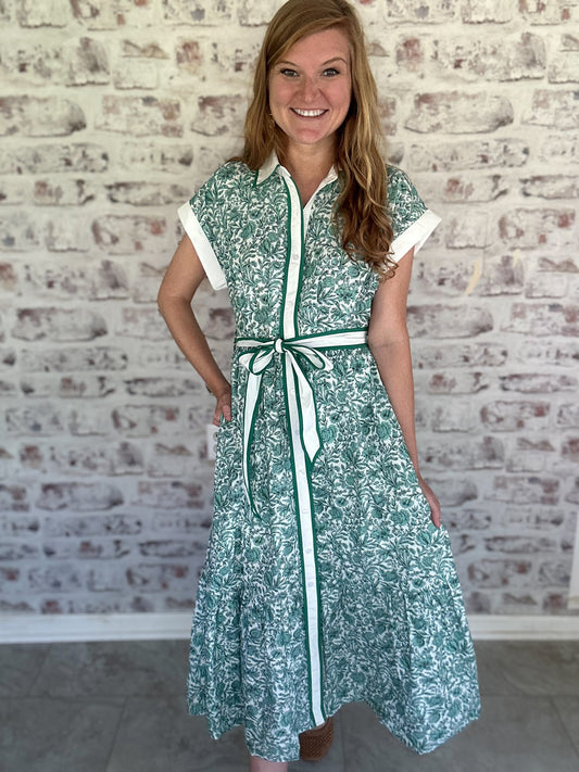 Front Porch Darling Collared Midi Dress