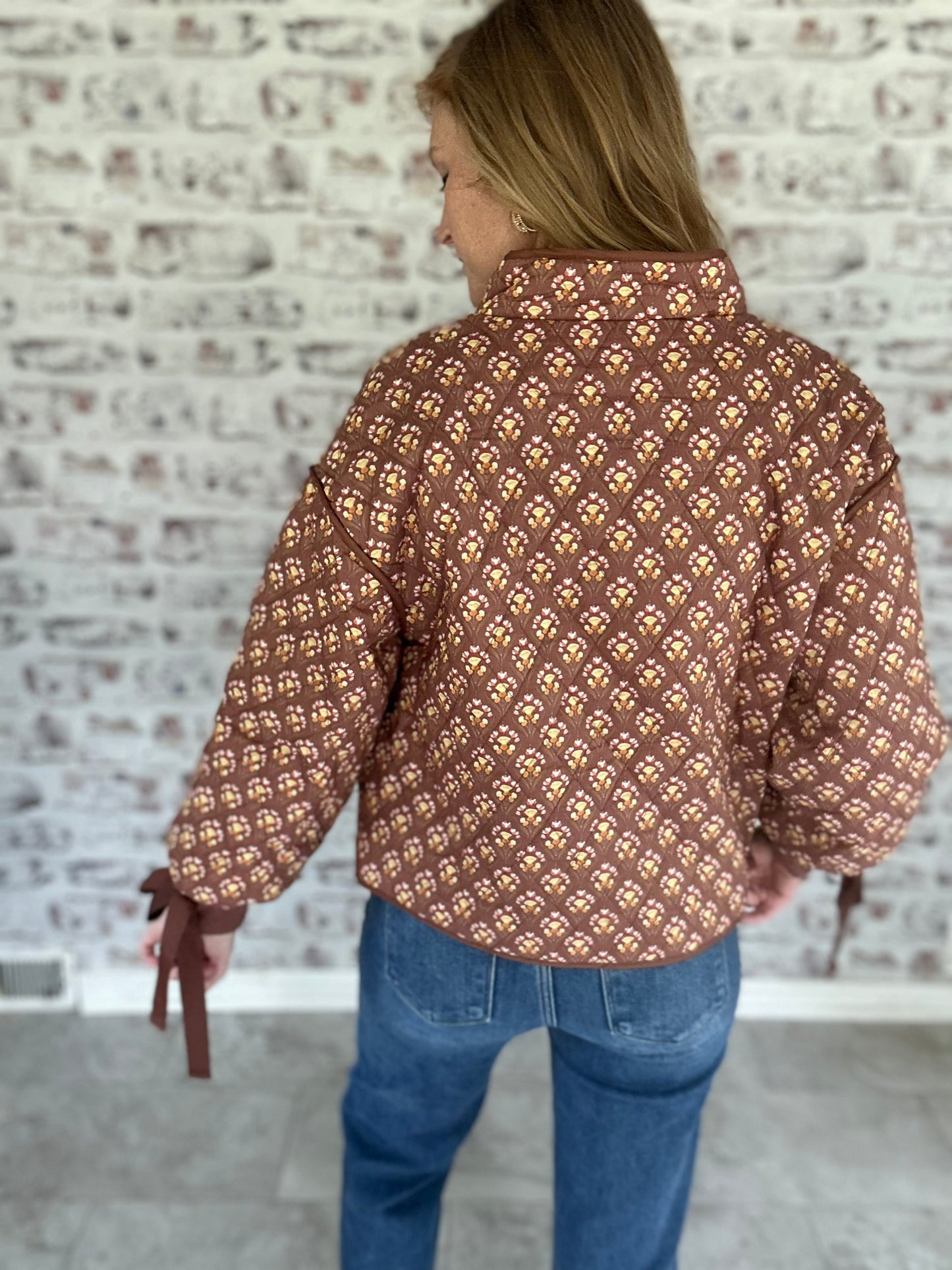 Hearthside Bow Sleeve Quilted Jacket