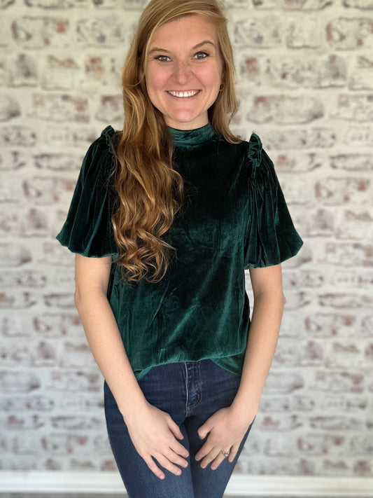 Velvet Vibes Puff Sleeve Top