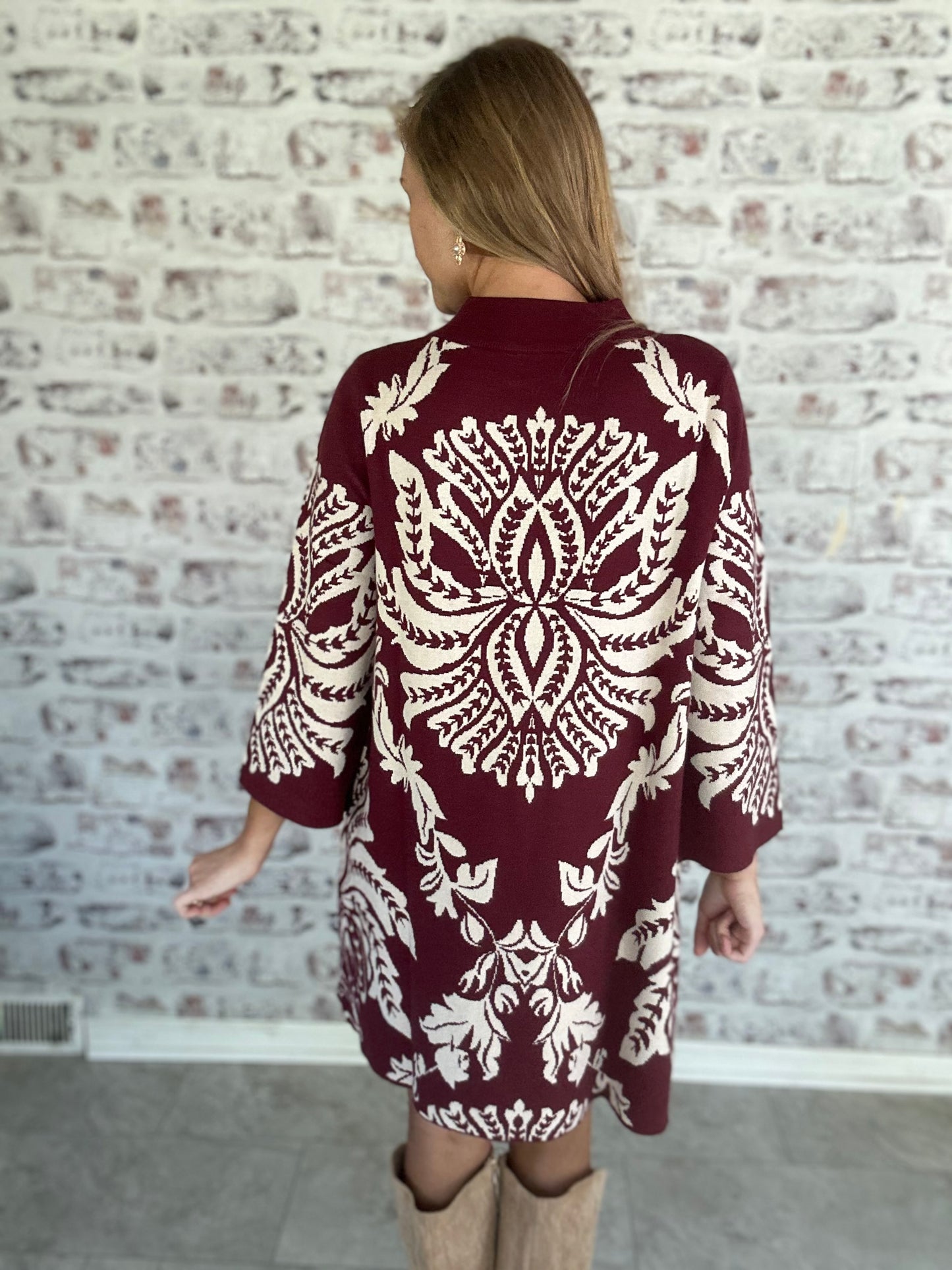 Baroque Bloom Knit Shift Dress