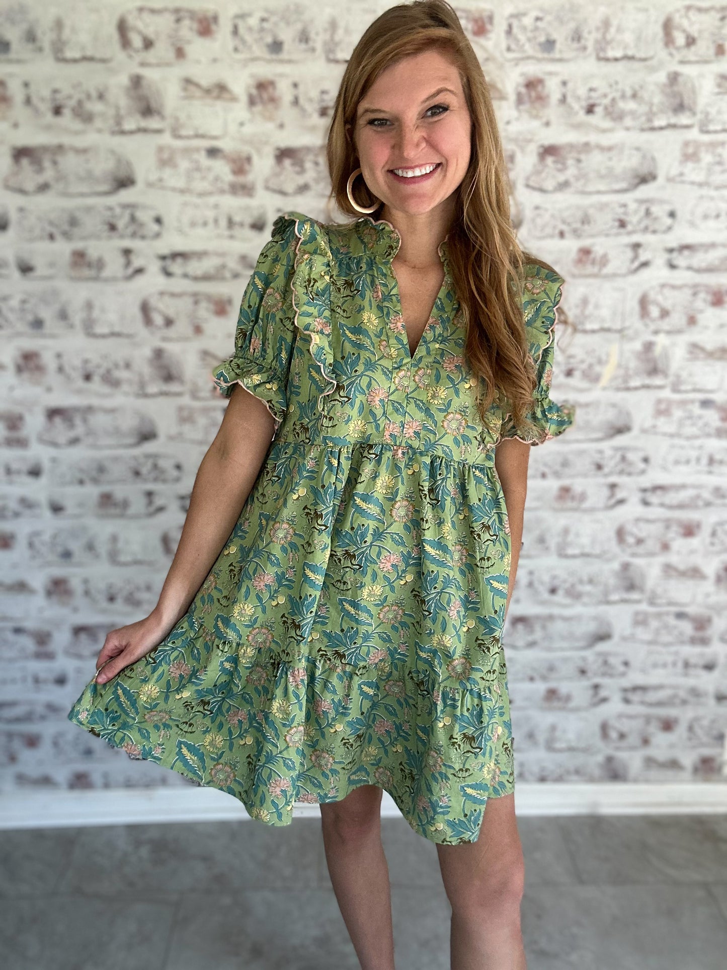 House On a Hill Ruffle Mini Dress