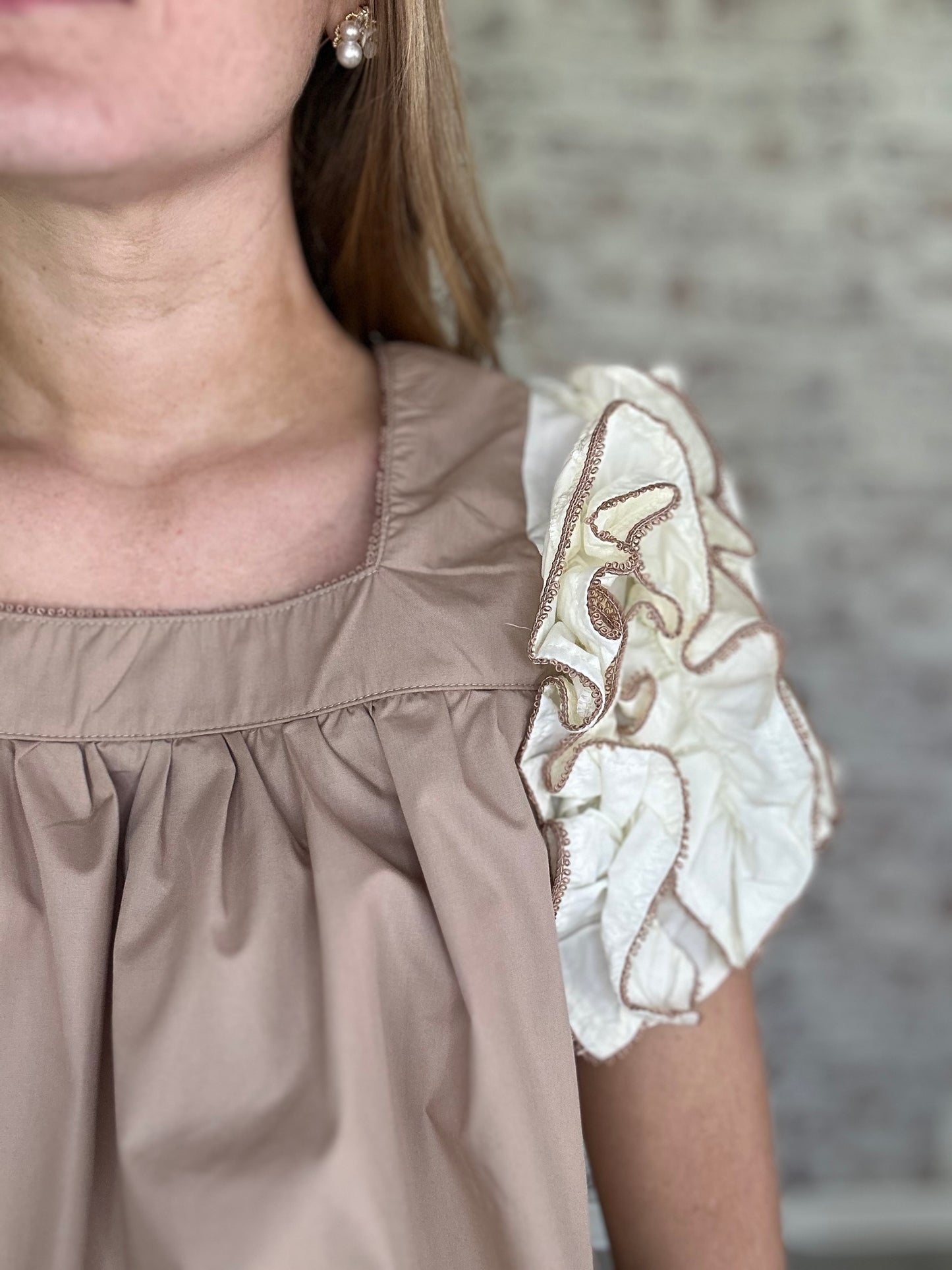 Ruffle Puff Sleeve Top