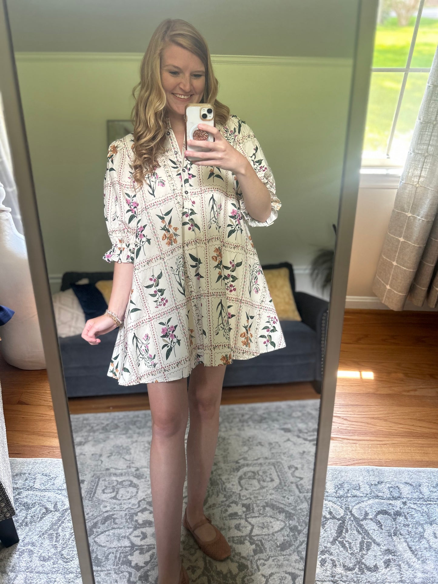 Love Letter Blooms Ruffle Sleeve Mini Dress