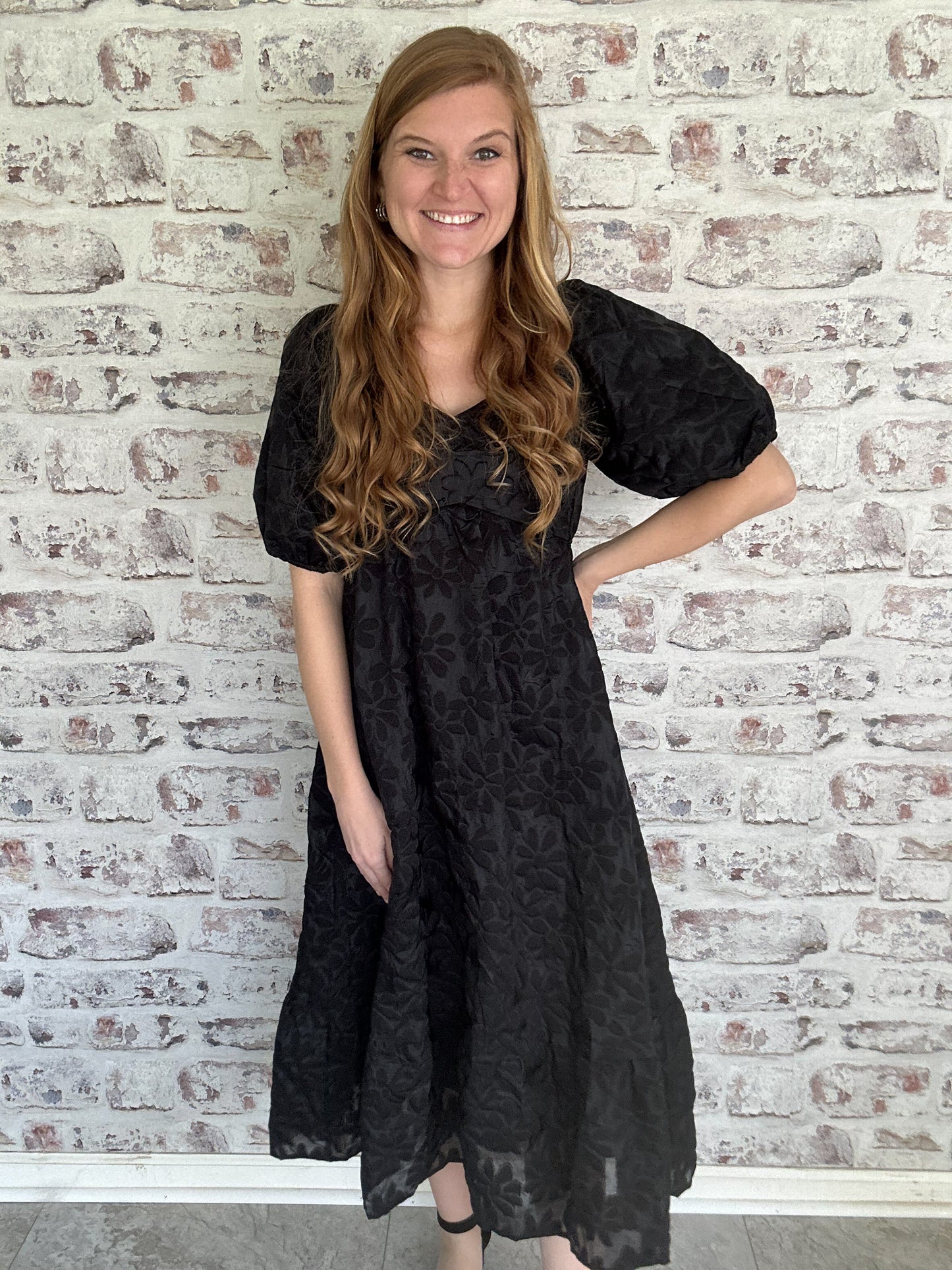 Onyx Enchantment Tiered Midi Dress