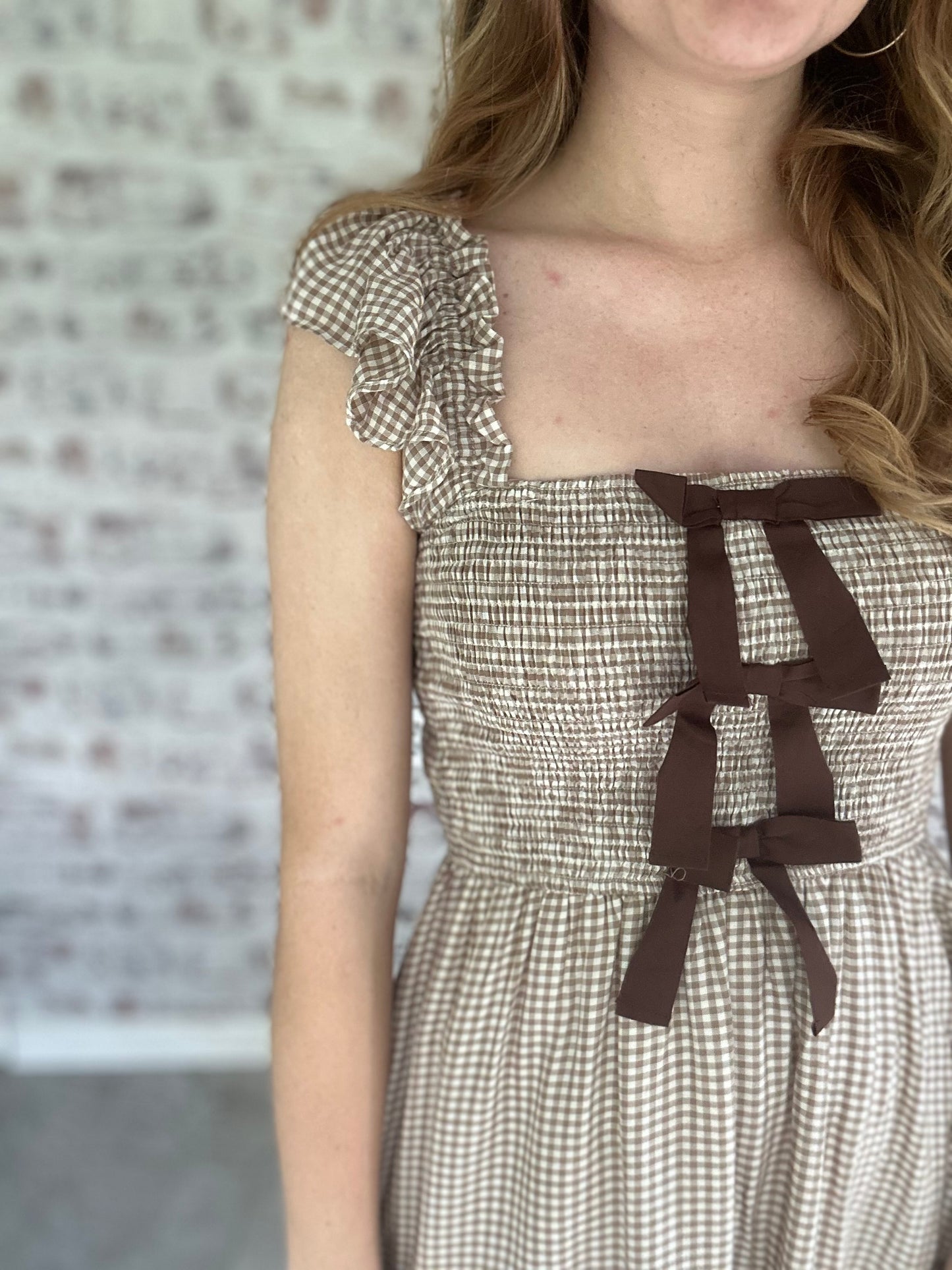 Bows & Poetry Gingham Midi Dress