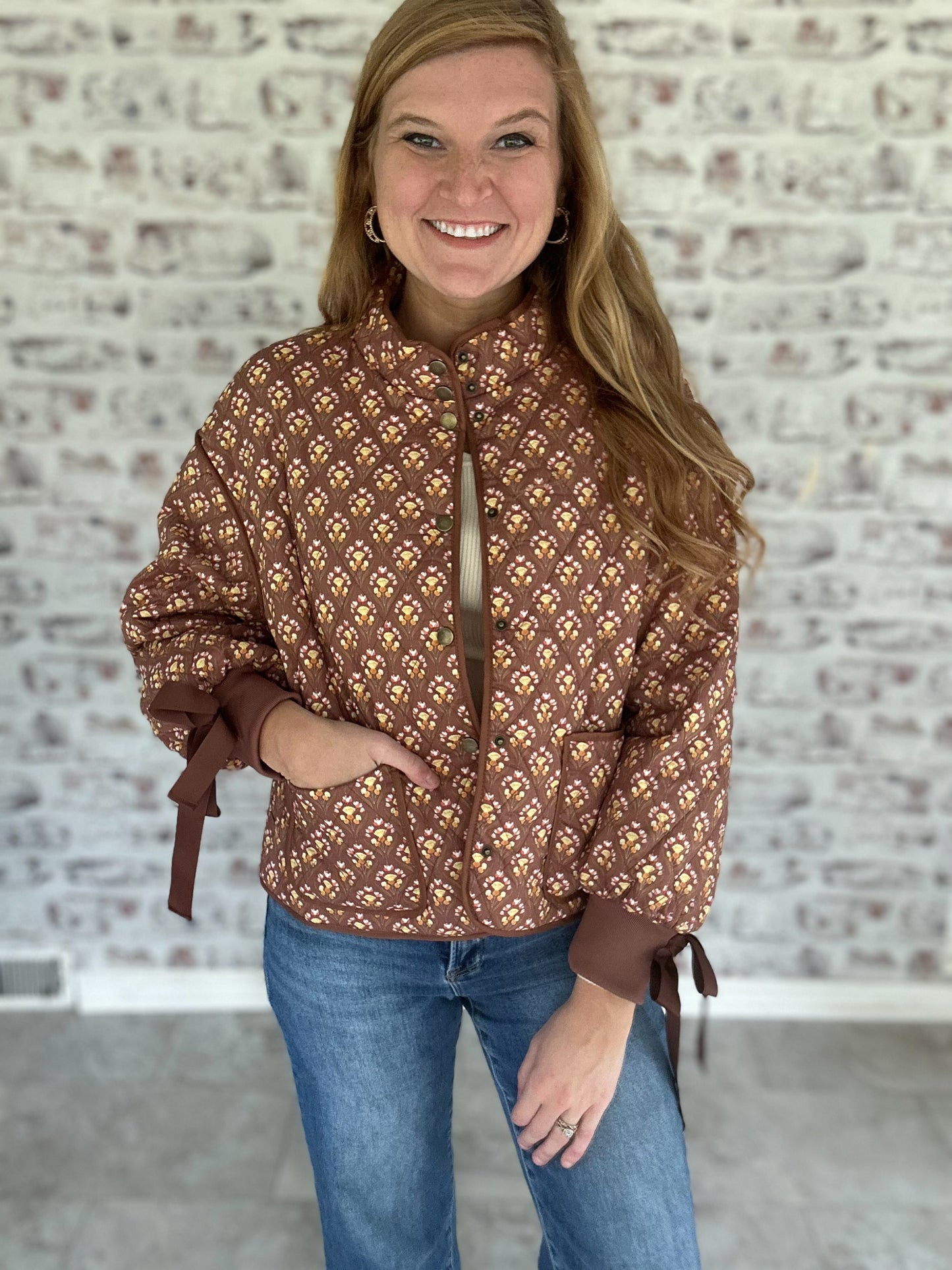 Hearthside Bow Sleeve Quilted Jacket