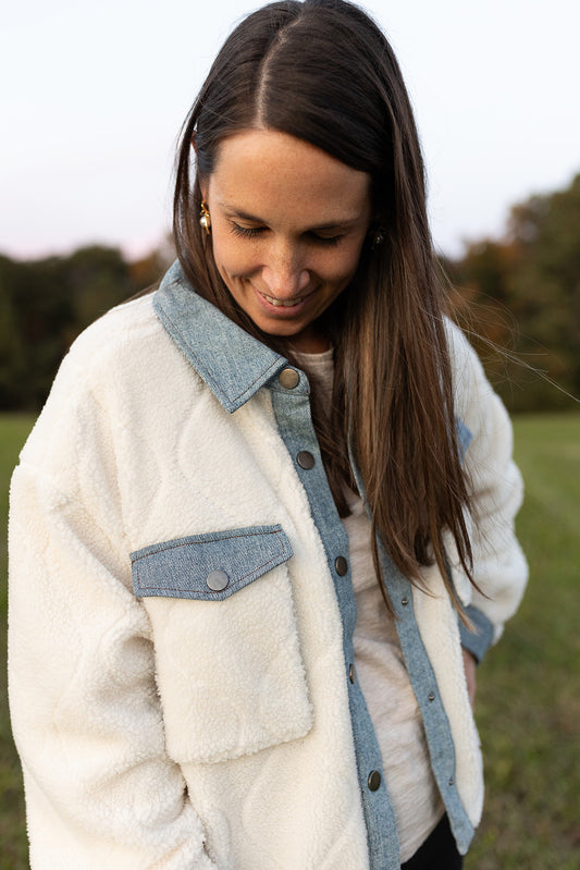 Coffee at Midnight Sherpa and Denim Jacket