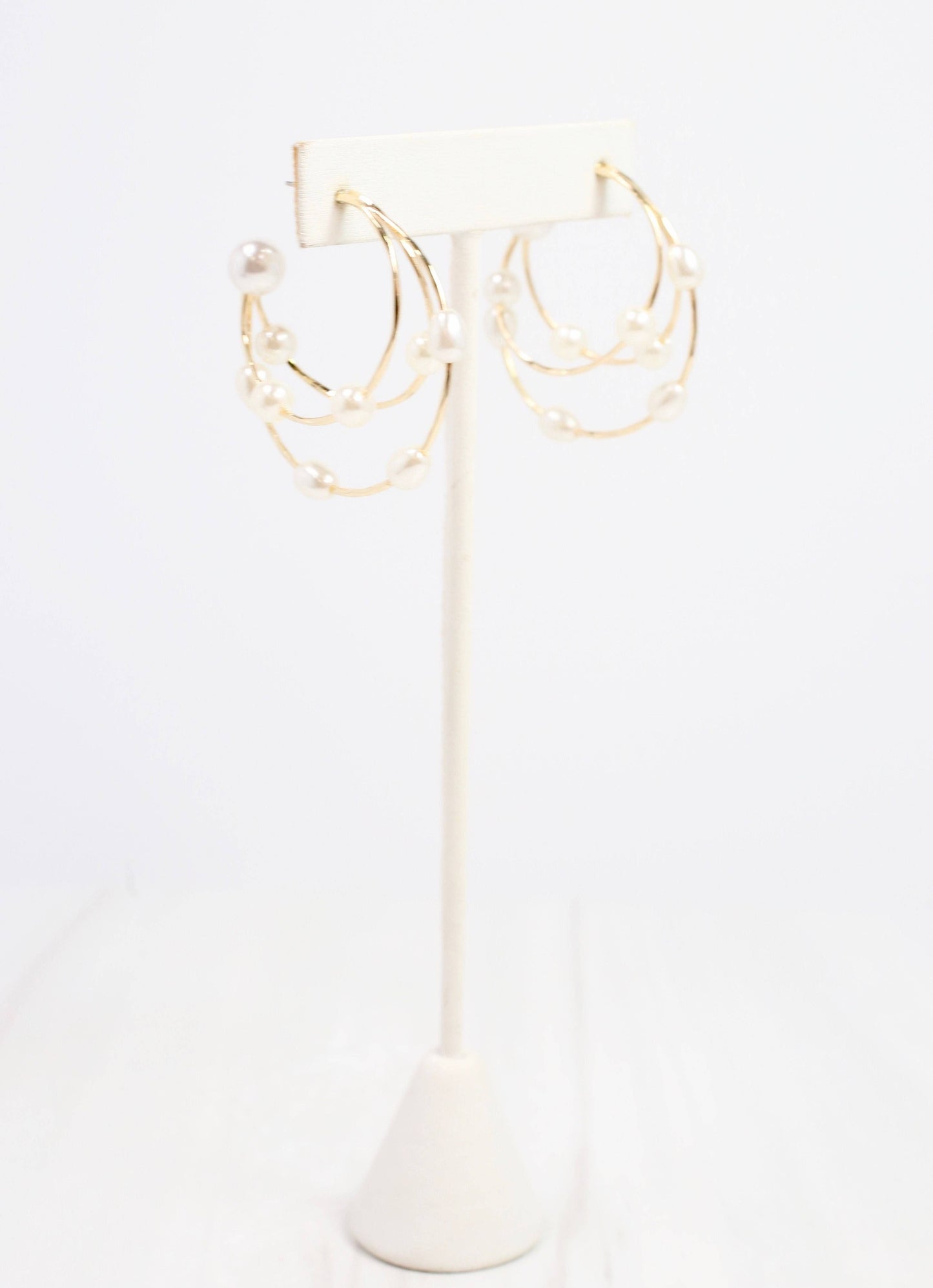 Marley Triple Pearl Hoop Earring