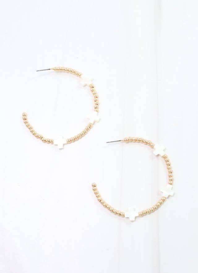 Zachary Cross Hoop Earring