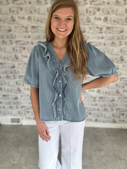 Forever Yours Denim Blouse