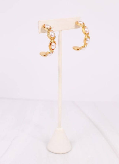 Dalma Pearl Hoop Earring Gold