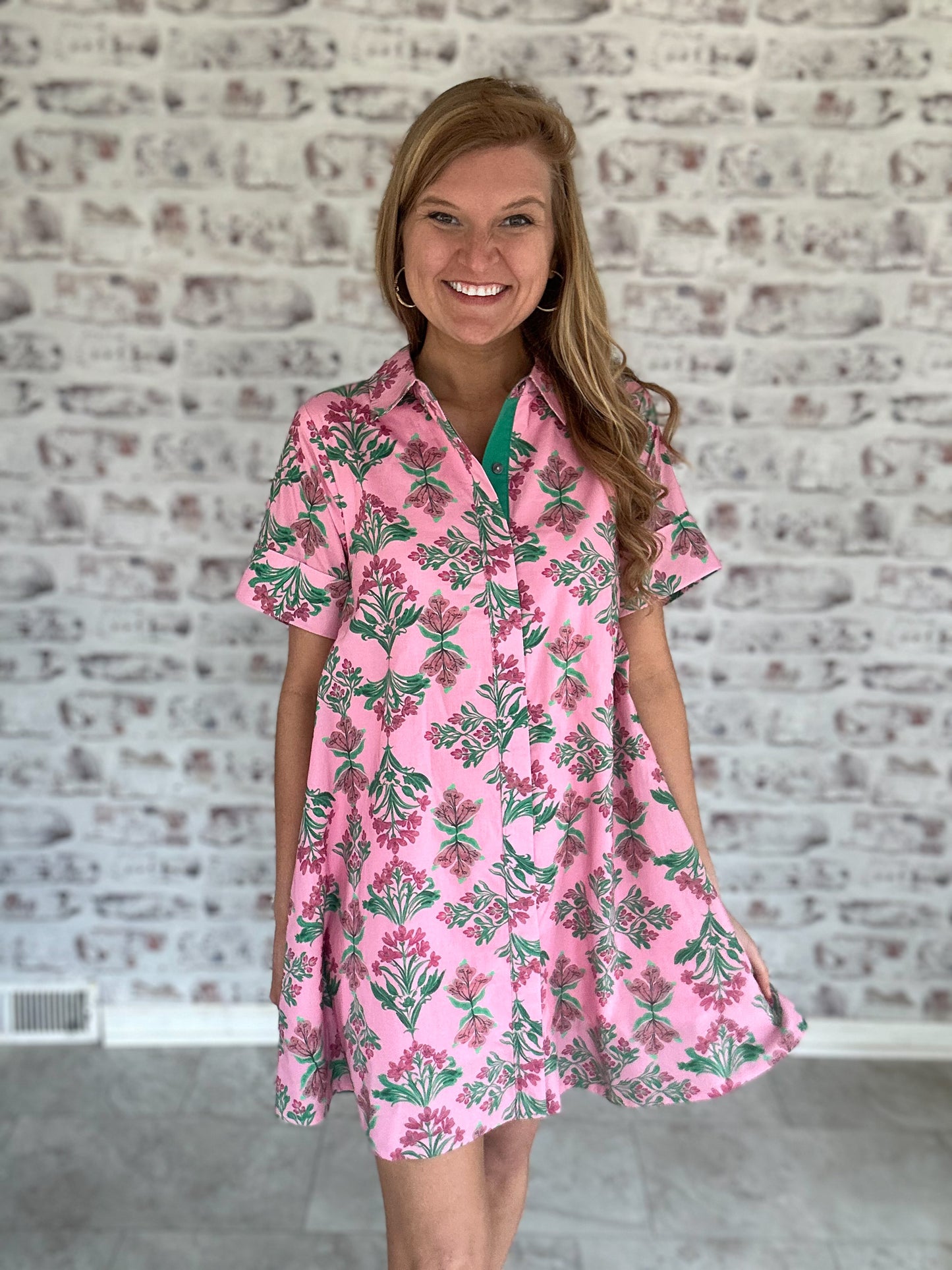 Petunia Park Floral Shirt Dress