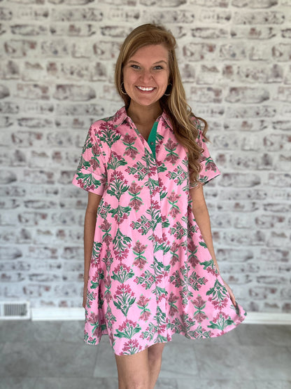 Petunia Park Floral Shirt Dress