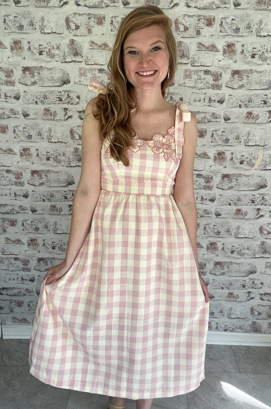 Sweet Magnolia Gingham Midi Dress