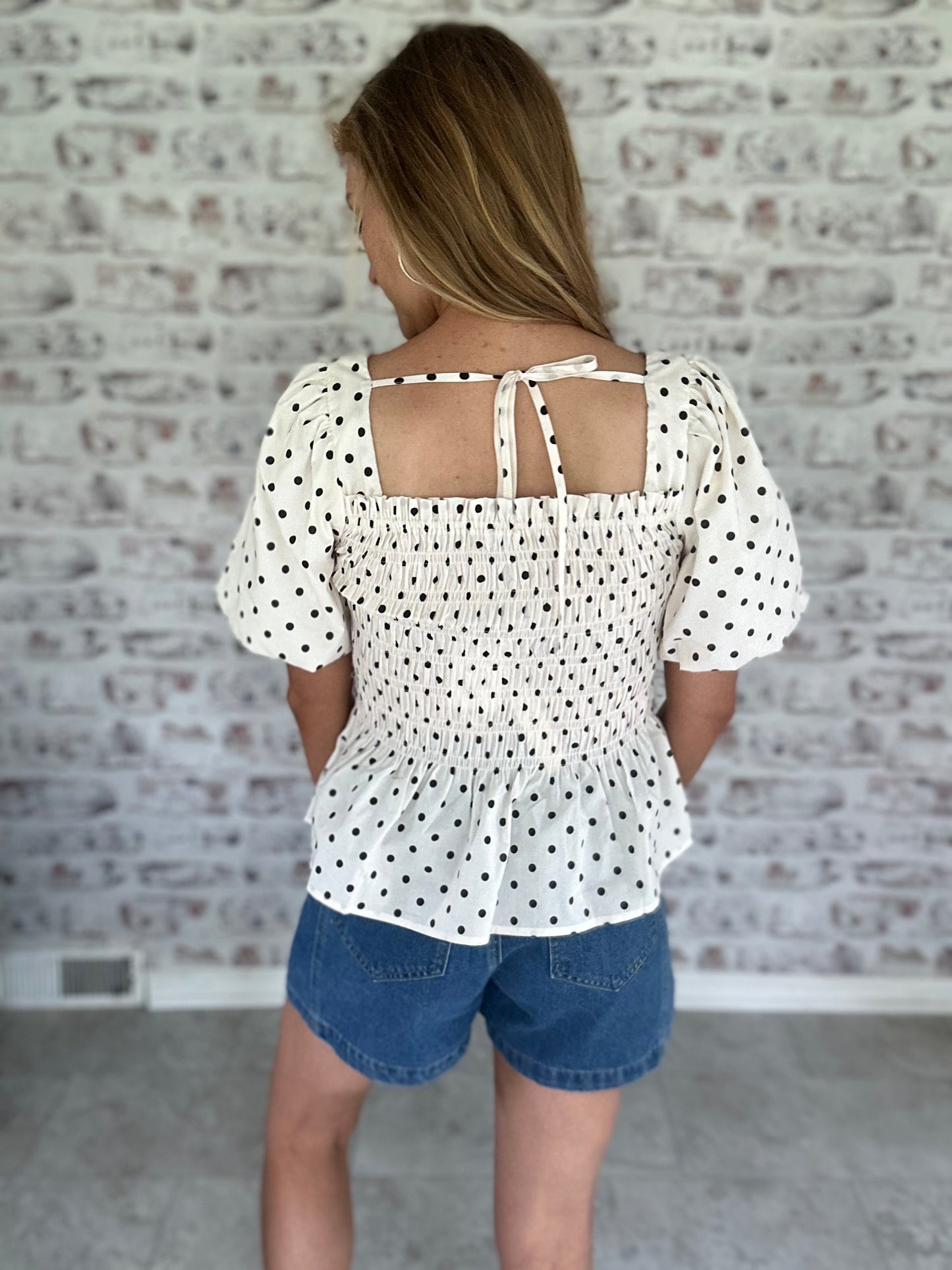 Darling and Dotted Peplum Blouse