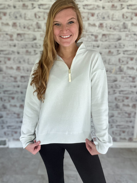 Half-Zip Pullover in Bone