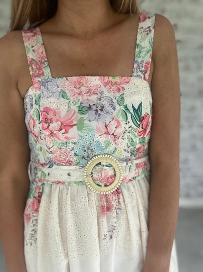 Wisteria Weekend Belted Midi Dress