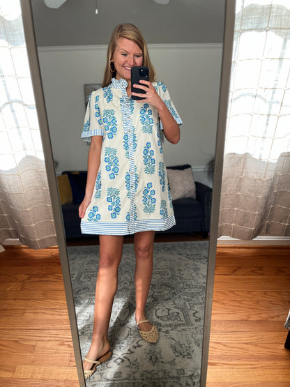 Tuckerton Ruffle Collar Mini Dress Size Medium