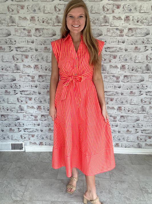 Brightside Beauty Striped Midi Dress