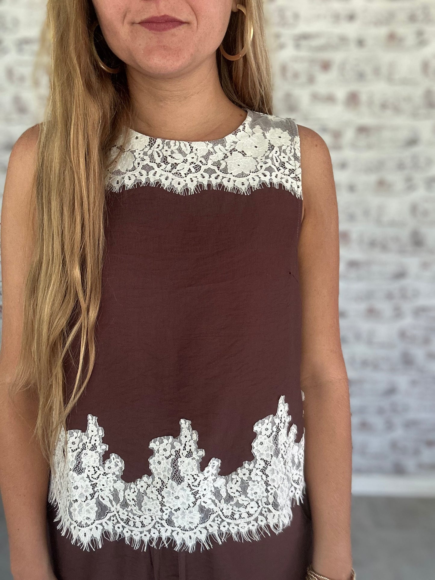 Espresso and Lace Set Top