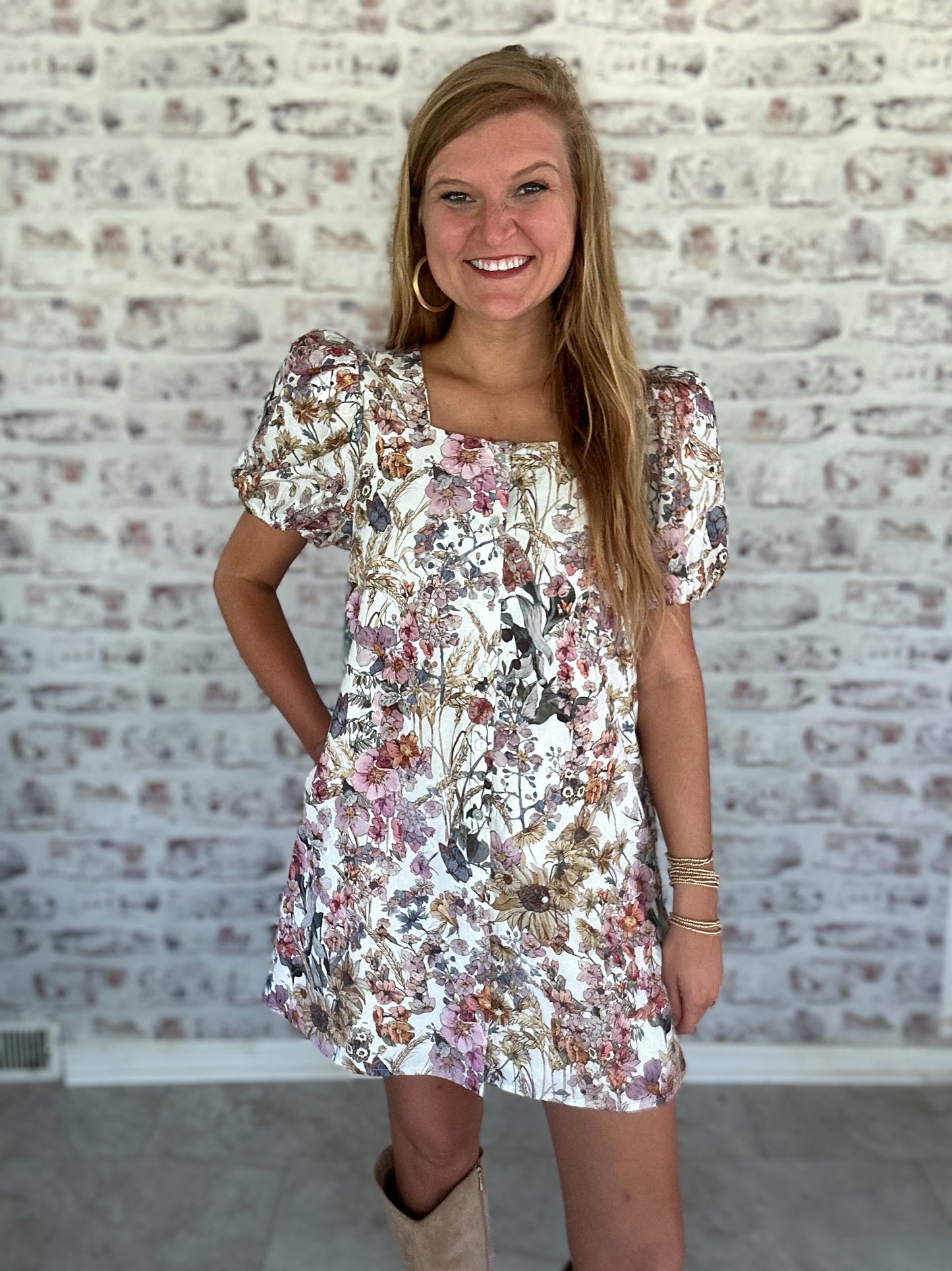 Sweet Disposition Floral Eyelet Mini Dress