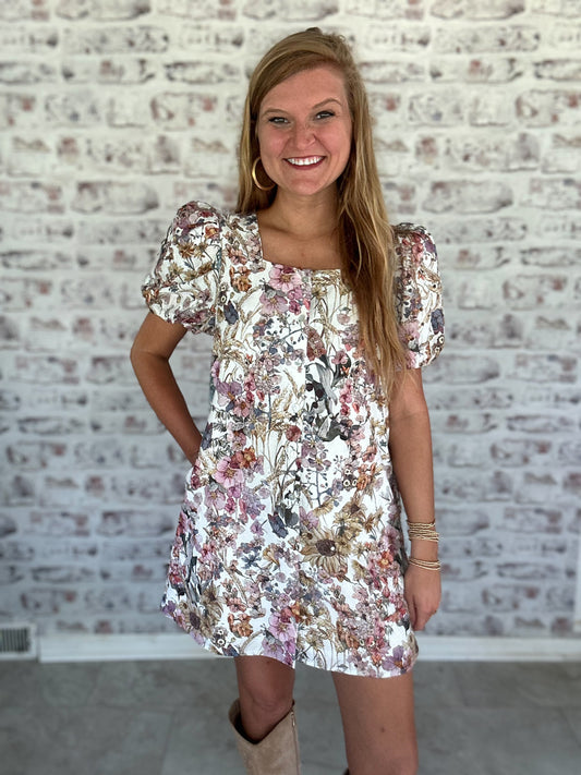 Sweet Disposition Floral Eyelet Mini Dress