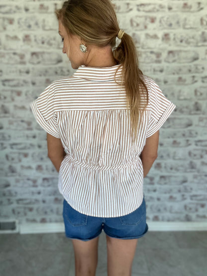 Drawn Together Cinch Stripe Top