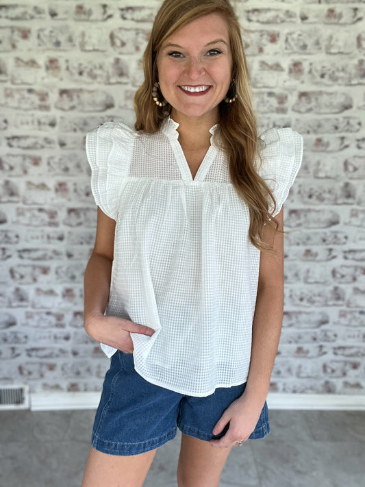 Natalie Flutter Sleeve Top