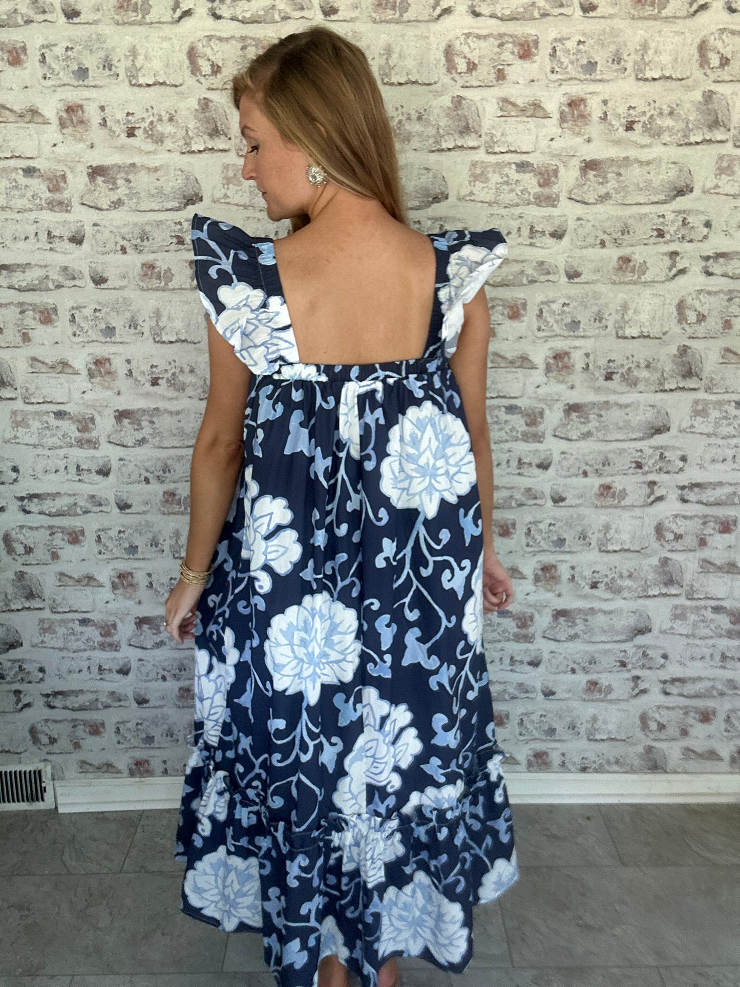 Cobalt Conservatory Floral Maxi Dress