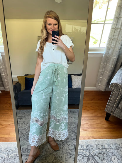 Driftwood Daydream Embroidered Pants