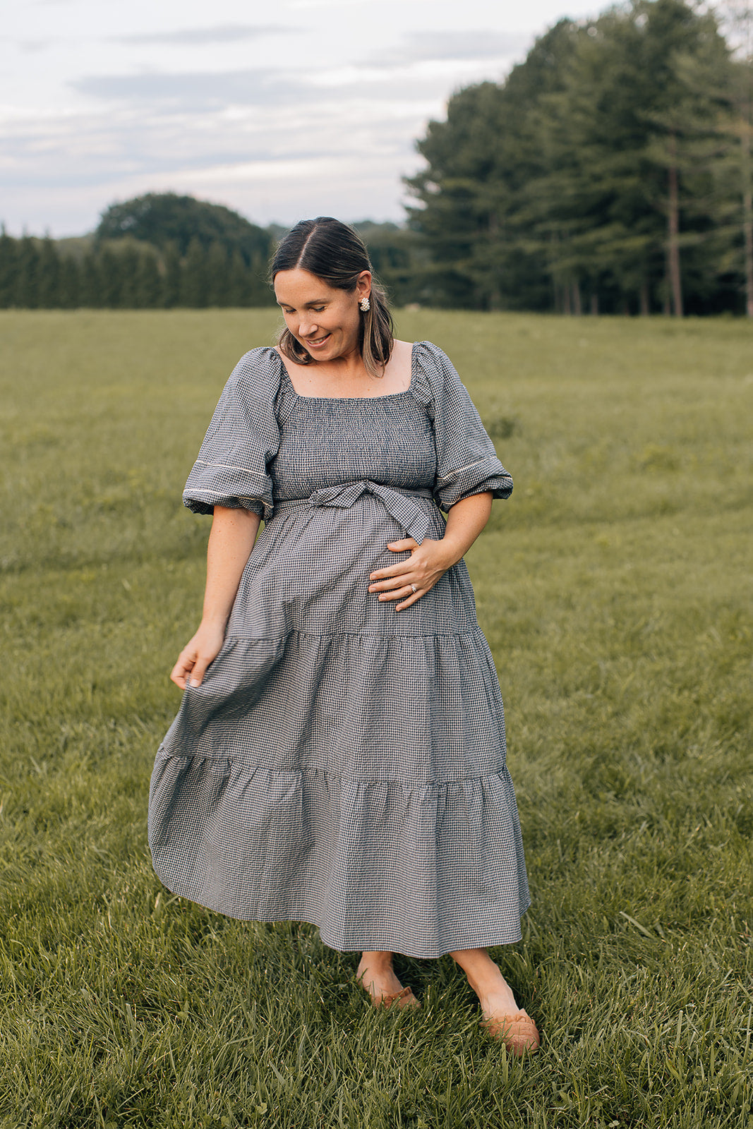 The Grace Note Gingham Midi Dress