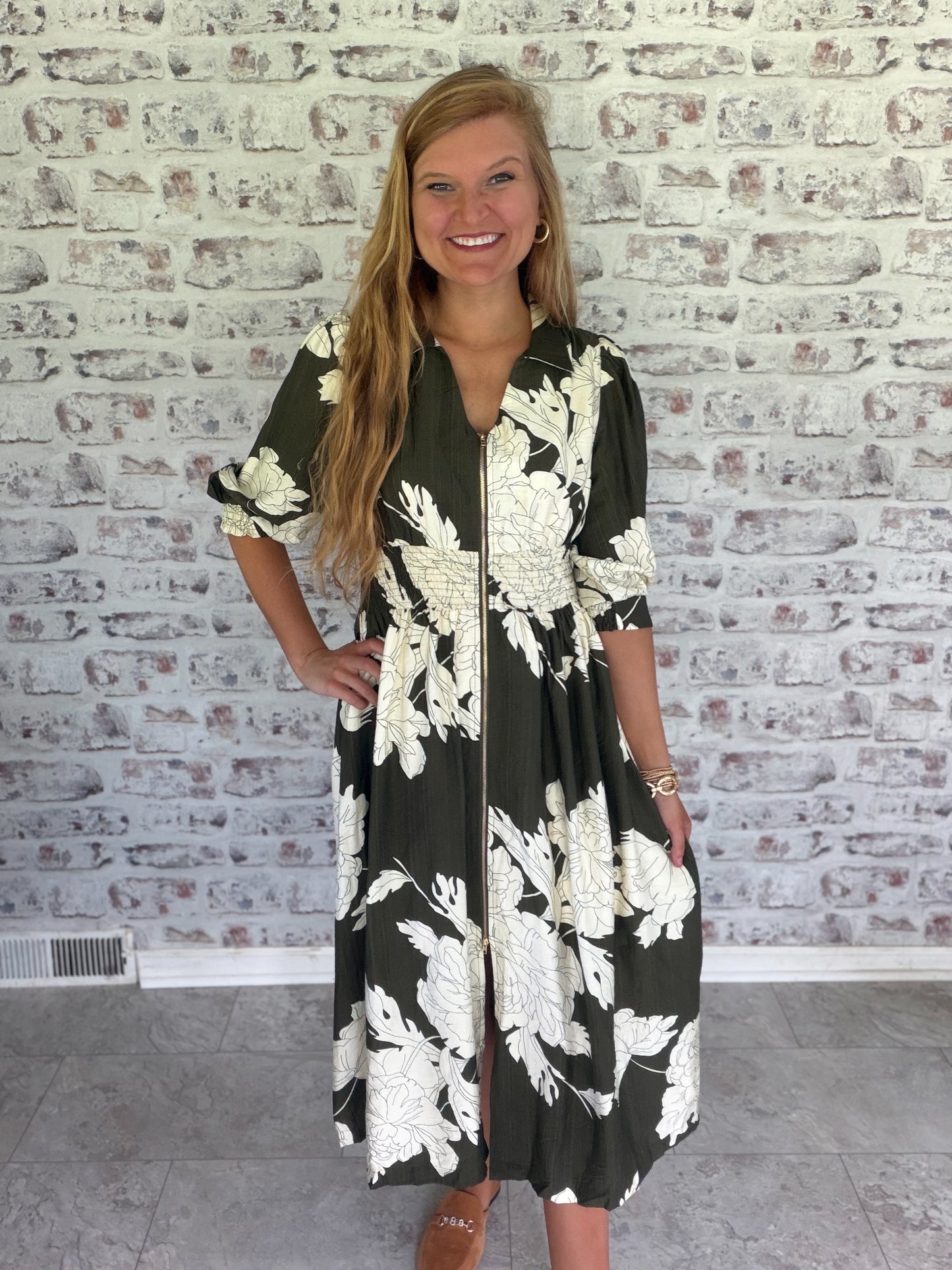 Best Dressed Zipper Midi Dress