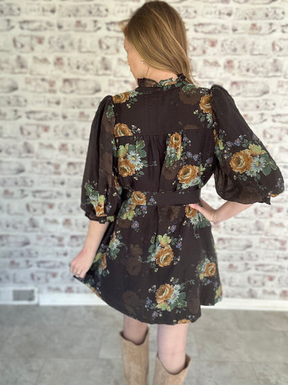 Oakwood Moody Florals Mini Dress
